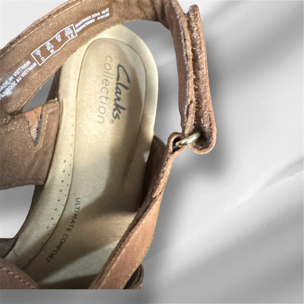 Clarks ultimate comfort Tan Wedge Sandals - Picture 7 of 8